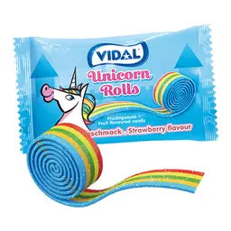 Vidal Unicorn Rolla Belta | Sour Rainbow Candy Belt Roll