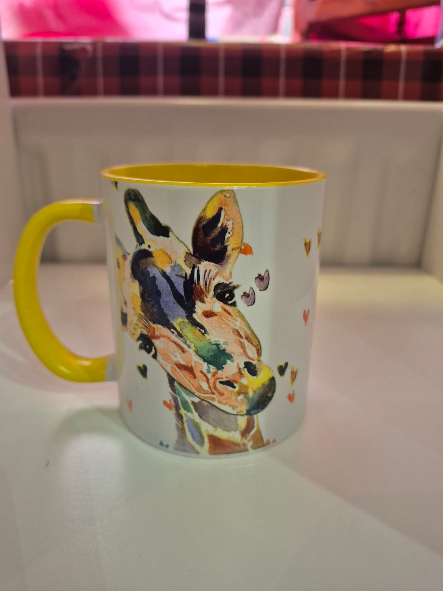 Giraffe Ceramic Mug – Cute Animal Coffee Cup with Yellow Handle