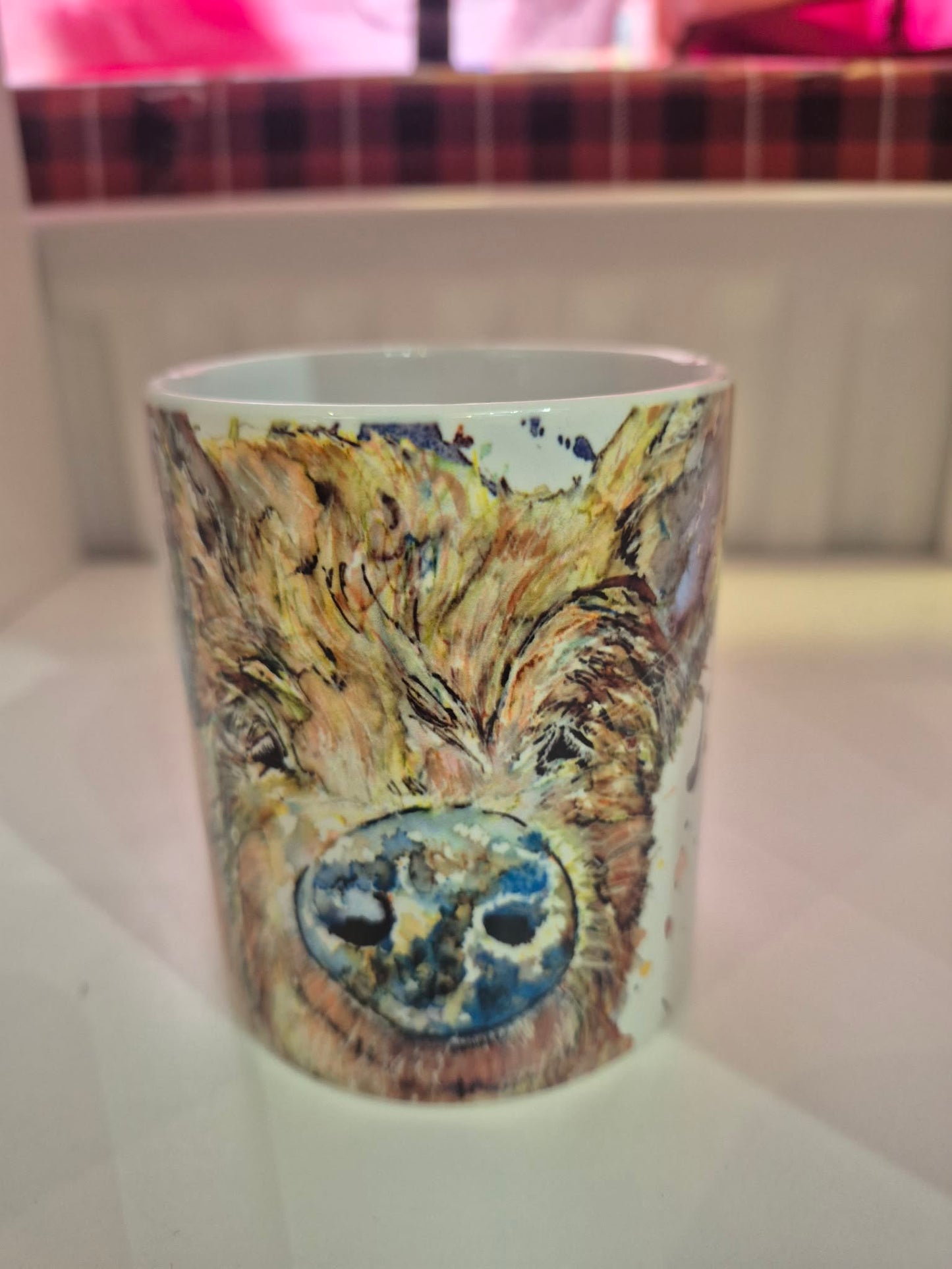 Pig Ceramic Mug – Watercolor Pig Coffee Cup