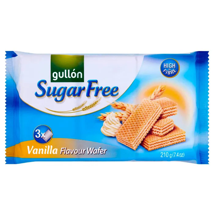 Gullón Sugar Free Vanilla Wafer Biscuits 210g | High Fibre No Added Sugar