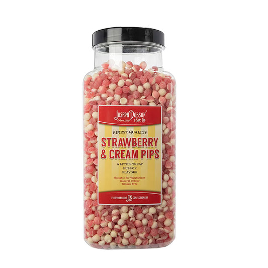 Dobsons Strawberry & Cream Pips | Traditional Boiled Sweets