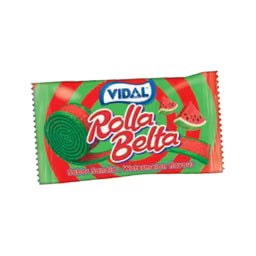 Vidal Watermelon Rolla Belta | Sour Watermelon Candy Belt Roll