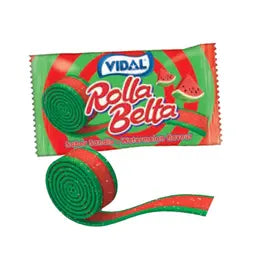 Vidal Watermelon Rolla Belta | Sour Watermelon Candy Belt Roll