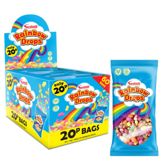 Swizzels Rainbow Drops 10g Bag | Light & Colourful Puffed Candy