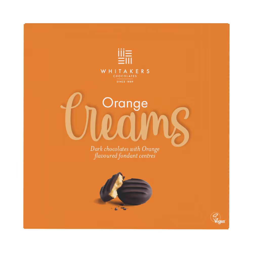 Whitakers Orange Creams Box 90g | Milk Chocolate Orange Fondants