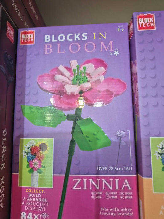 Block Tech Zinnia Building Set | Blocks in Bloom Flower Kit