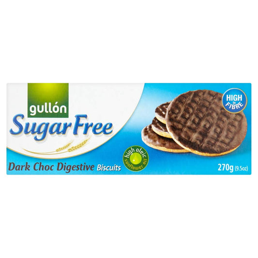 Gullón Sugar Free Dark Choc Digestive Biscuits 270g | No Added Sugar