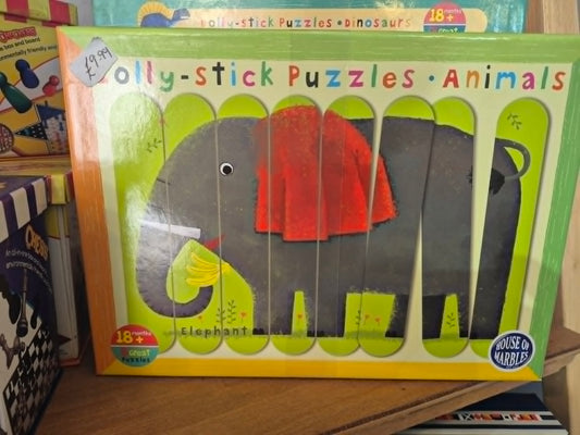 Jolly Stick Puzzles Animals Elephant | Wooden Kids Puzzle by House of Marbles