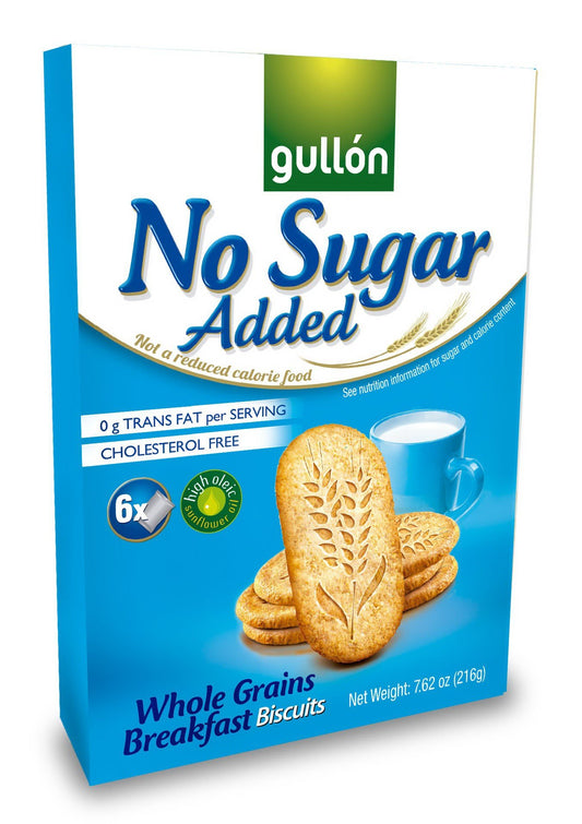 Gullón No Added Sugar Whole Grains Breakfast Biscuits 216g | High Fibre Biscuits