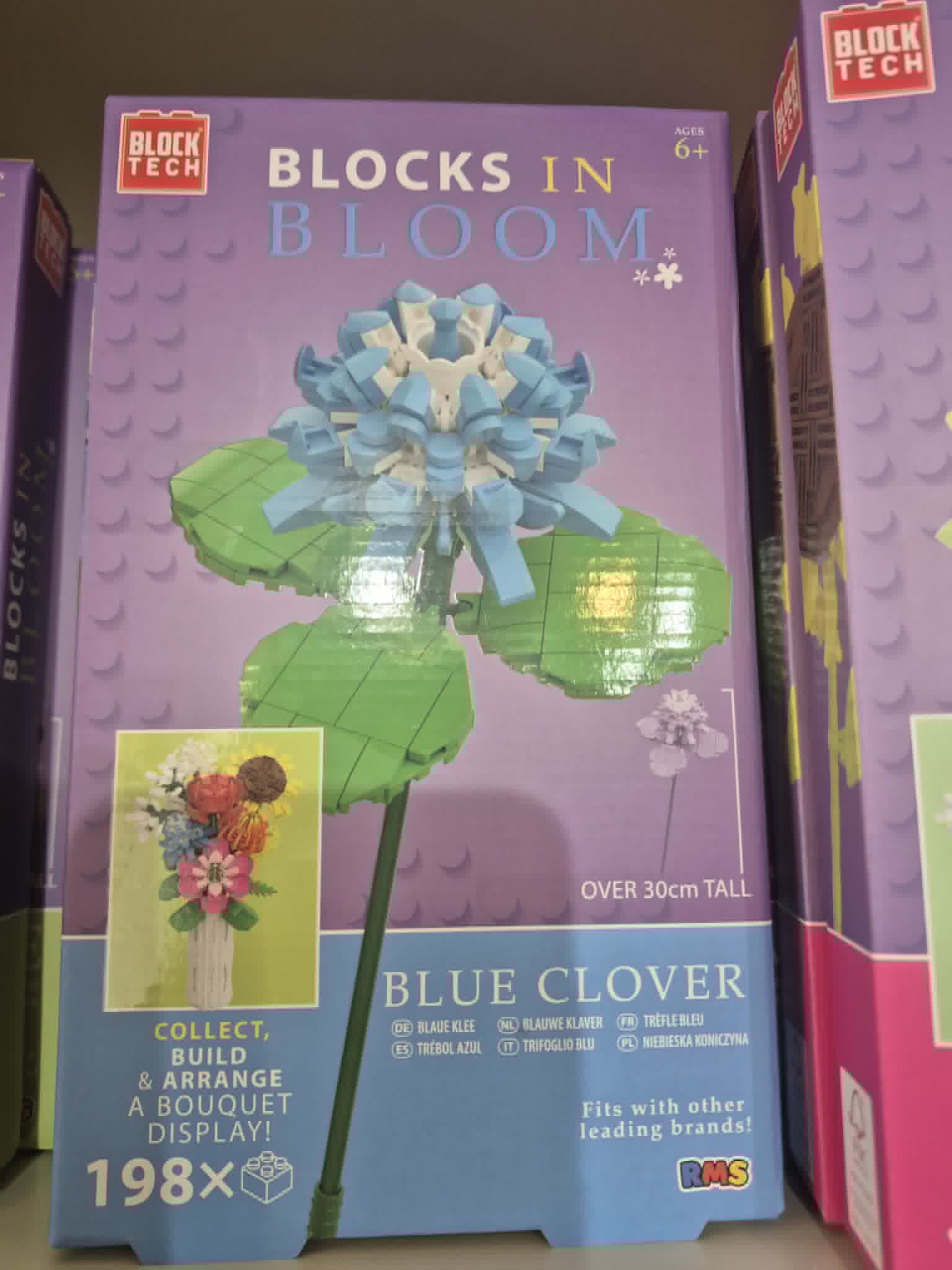 Block Tech Blocks in Bloom Blue Clover Flower Set – Silver Sweets