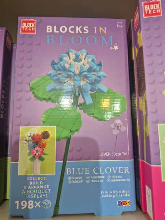 Block Tech Blue Clover Building Set | Blocks in Bloom Flower Kit