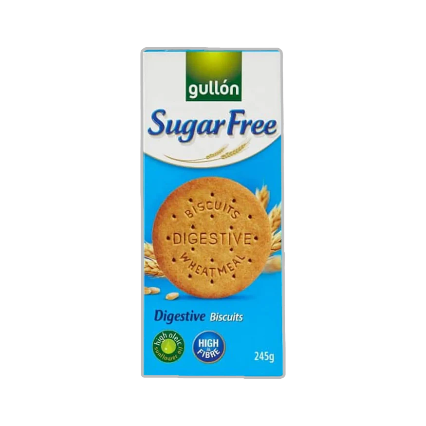 Gullón Sugar Free Digestive Biscuits 245g | No Added Sugar Wheatmeal Biscuits