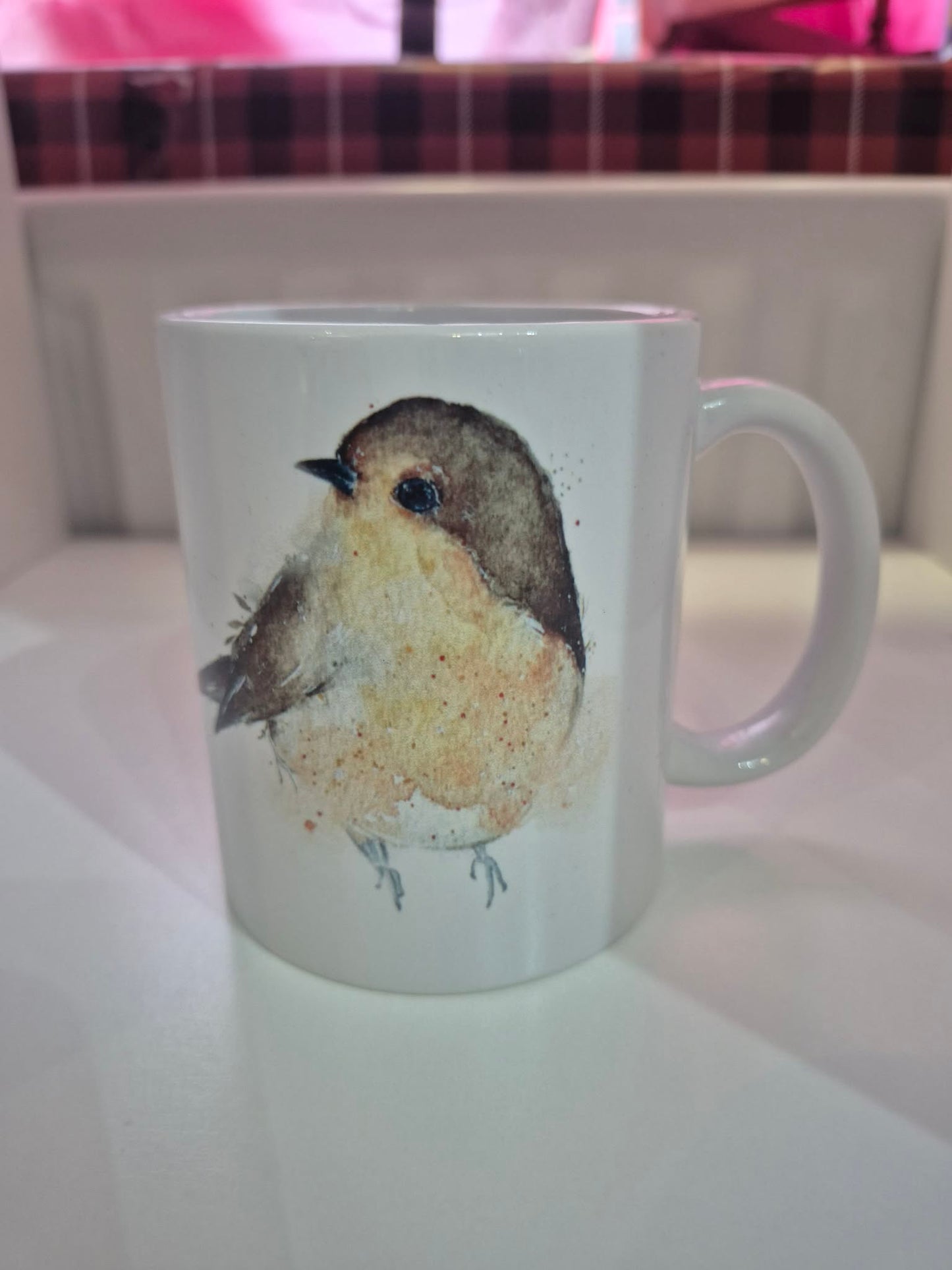 Robin Ceramic Mug – Watercolor Bird Coffee Cup